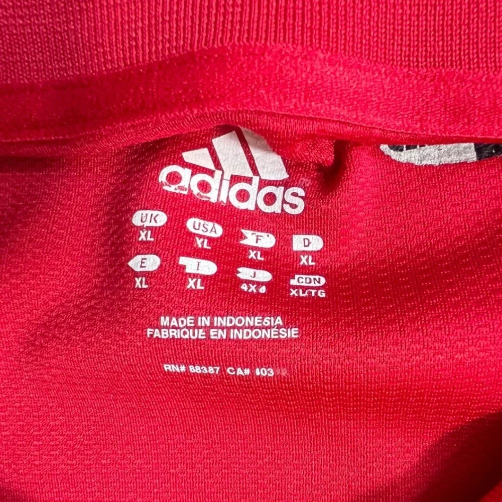 Adidas Polo Shirt Mens XL Red UWA Football Short Sleeve Athletic Collegiate